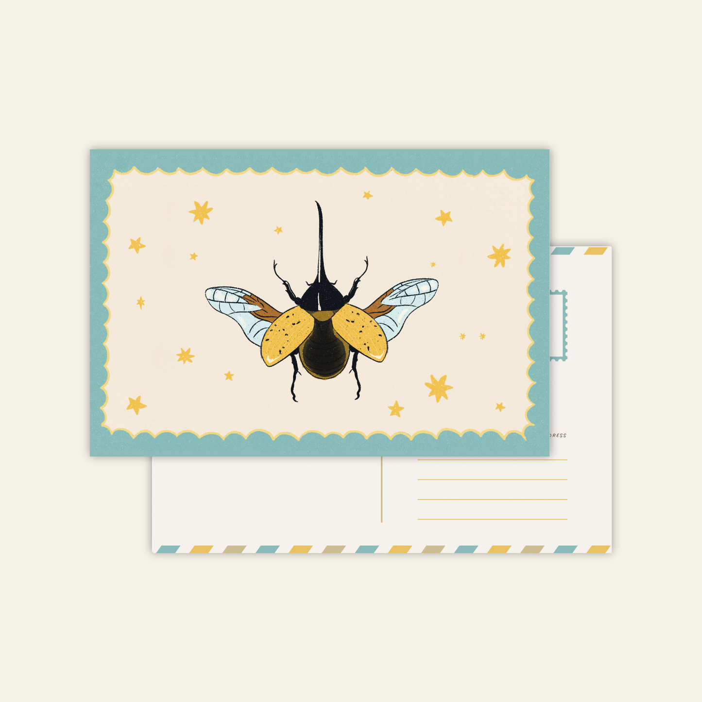 Flying Beetle Postcard