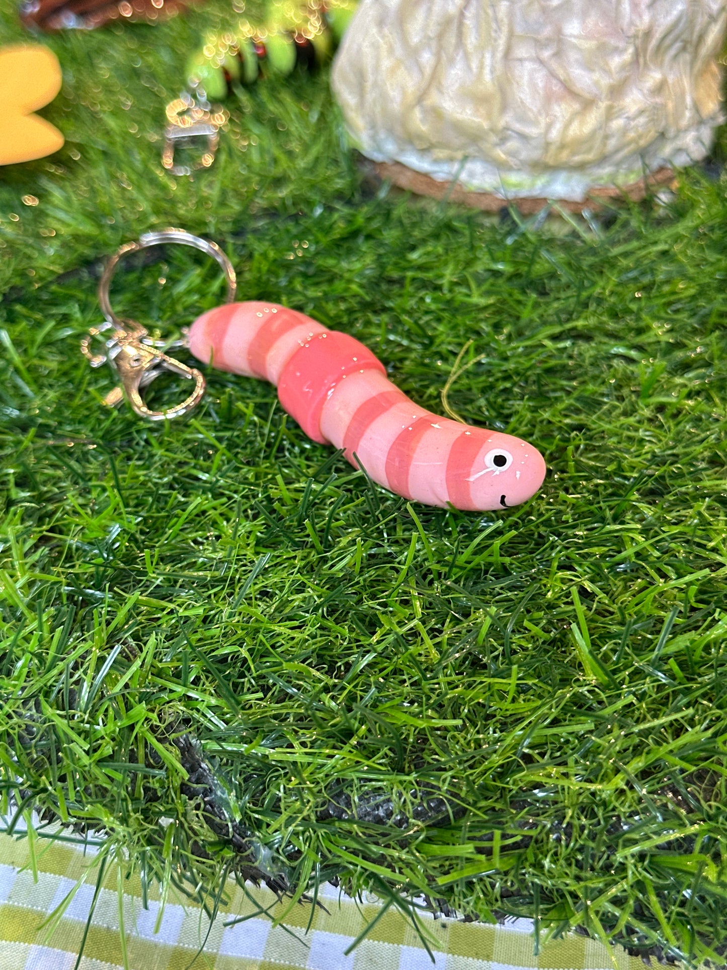 Wriggley Worm Keychain Charm