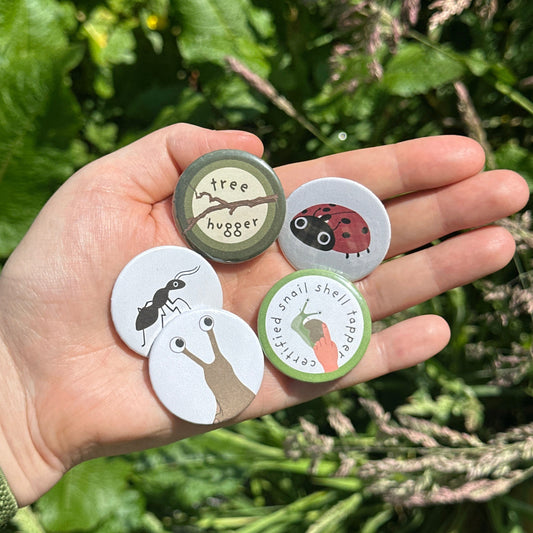 Tree Hugger Button Badge