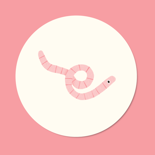 Wiggly Worm Button Badge